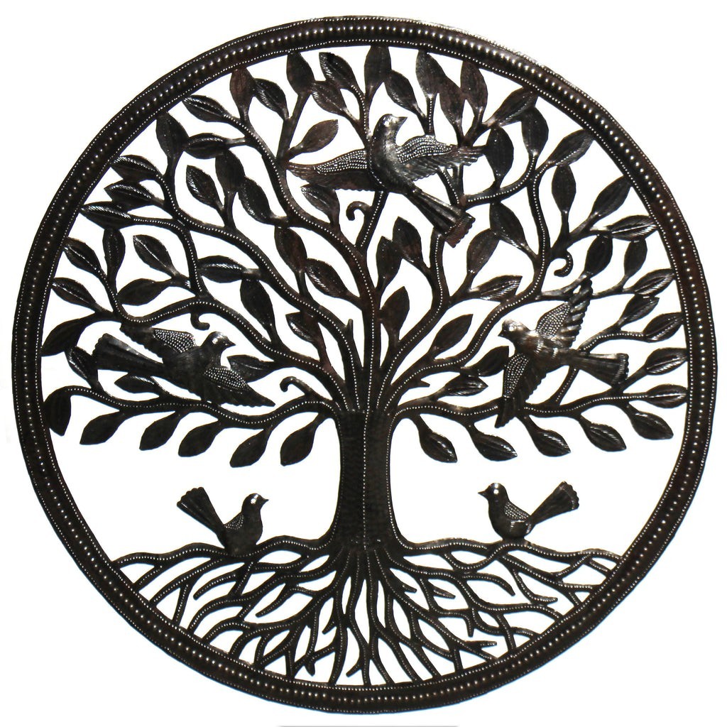 Birds on Roots Tree of Life Wall Art - Croix des Bouquets Birds on Roots Tree of Life Wall Art - Croix des Bouquets