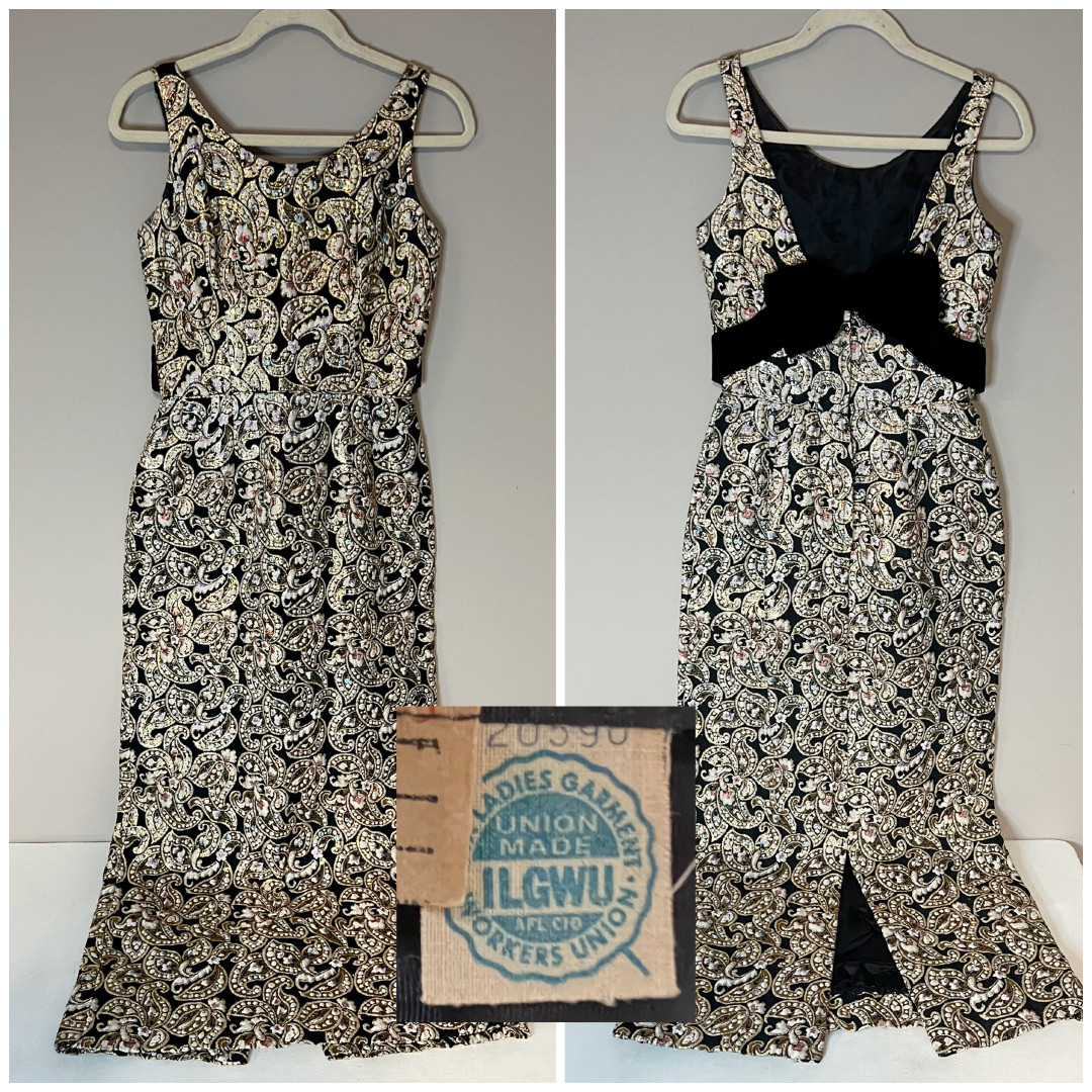 VTG 1960s Rainbow Full Length Evening Dress Gown Formal Prom Sz 4 60s Union Made