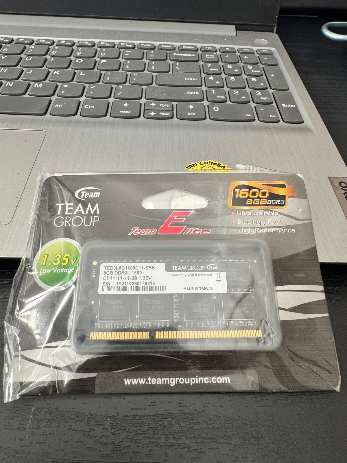TEAMGROUP Elite DDR3L 8 GB individual 1600 MHz PC3-12800 CL11 FOR LAPTOP TEAMGROUP Elite DDR3L 8 GB individual 1600 MHz PC3-12800 CL11 FOR LAPTOP