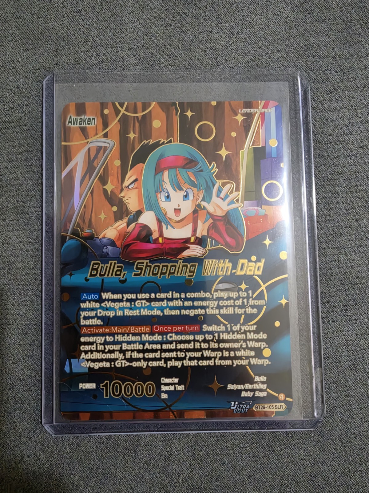 Bandai DBS Card Game Bulla, Shopping With Dad SLR Alt Art Foil BT29-105 Bandai DBS Card Game Bulla, Shopping With Dad SLR Alt Art Foil BT29-105