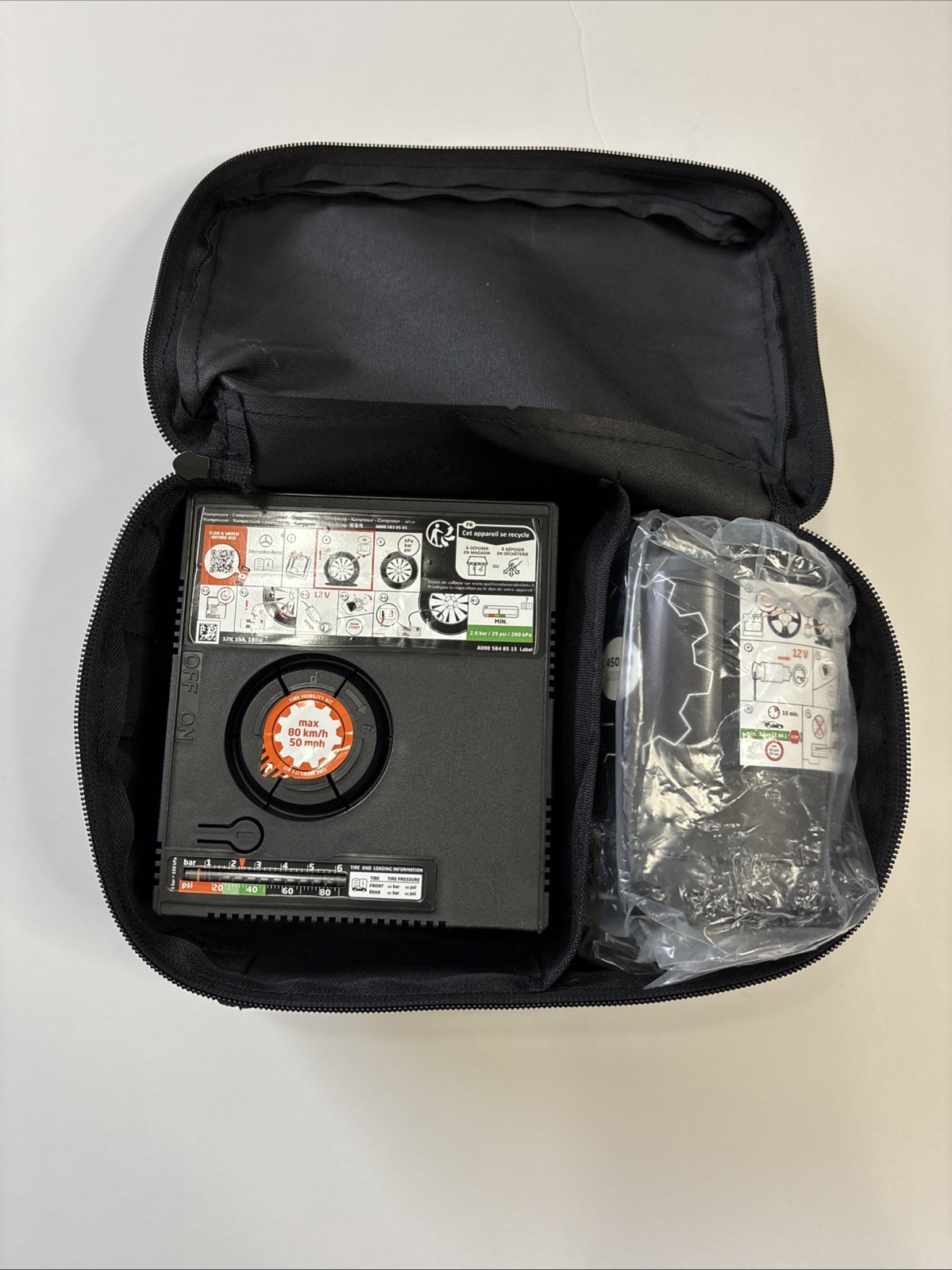 Mercedes-Benz Tire Repair Kit New Air Compressor TIREFIT A0005848515 OEM Mercedes-Benz Tire Repair Kit New Air Compressor TIREFIT A0005848515 OEM