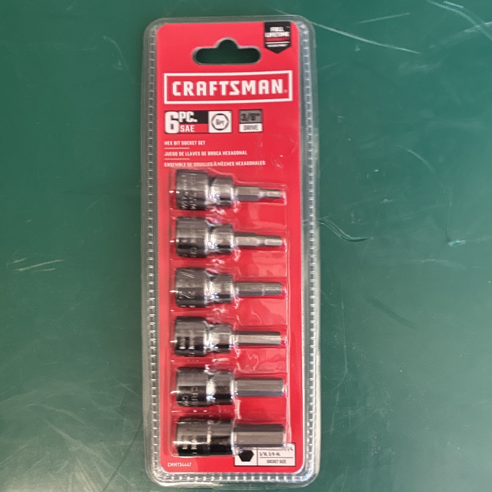 Craftsman Cmmt34447 3/8 Inch Drive Hex Bit Sae Socket Set 6 Piece New SealedBox