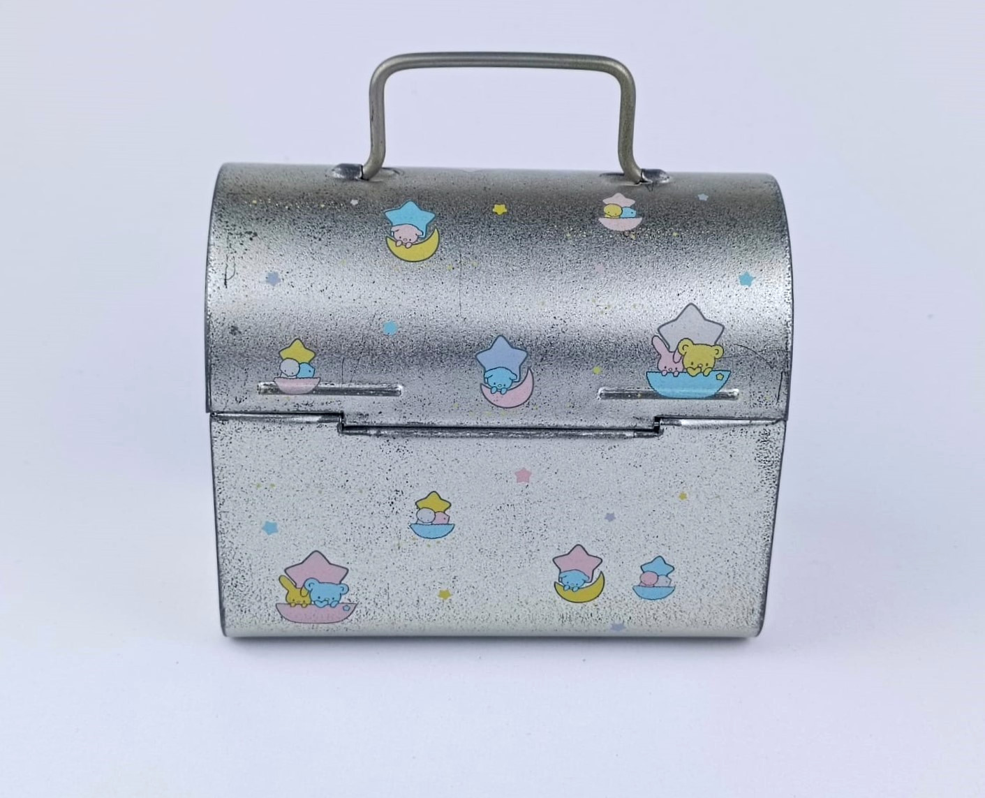 Rare Vintage 1976 Sanrio Little Twin Stars Metal Tin Chest Box Made in Japan