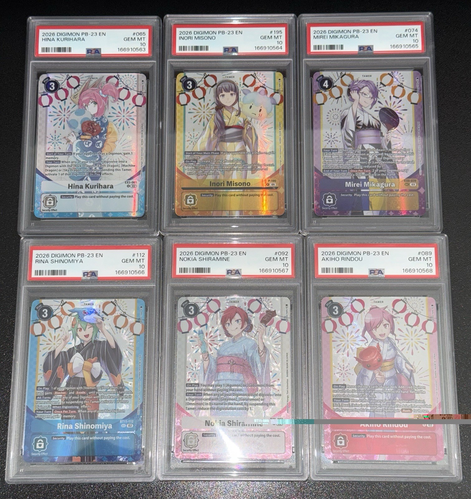 2026 Digimon TCG Premium Heroines Set Vol. 2 Full Sequential Tamers PSA 10 Set