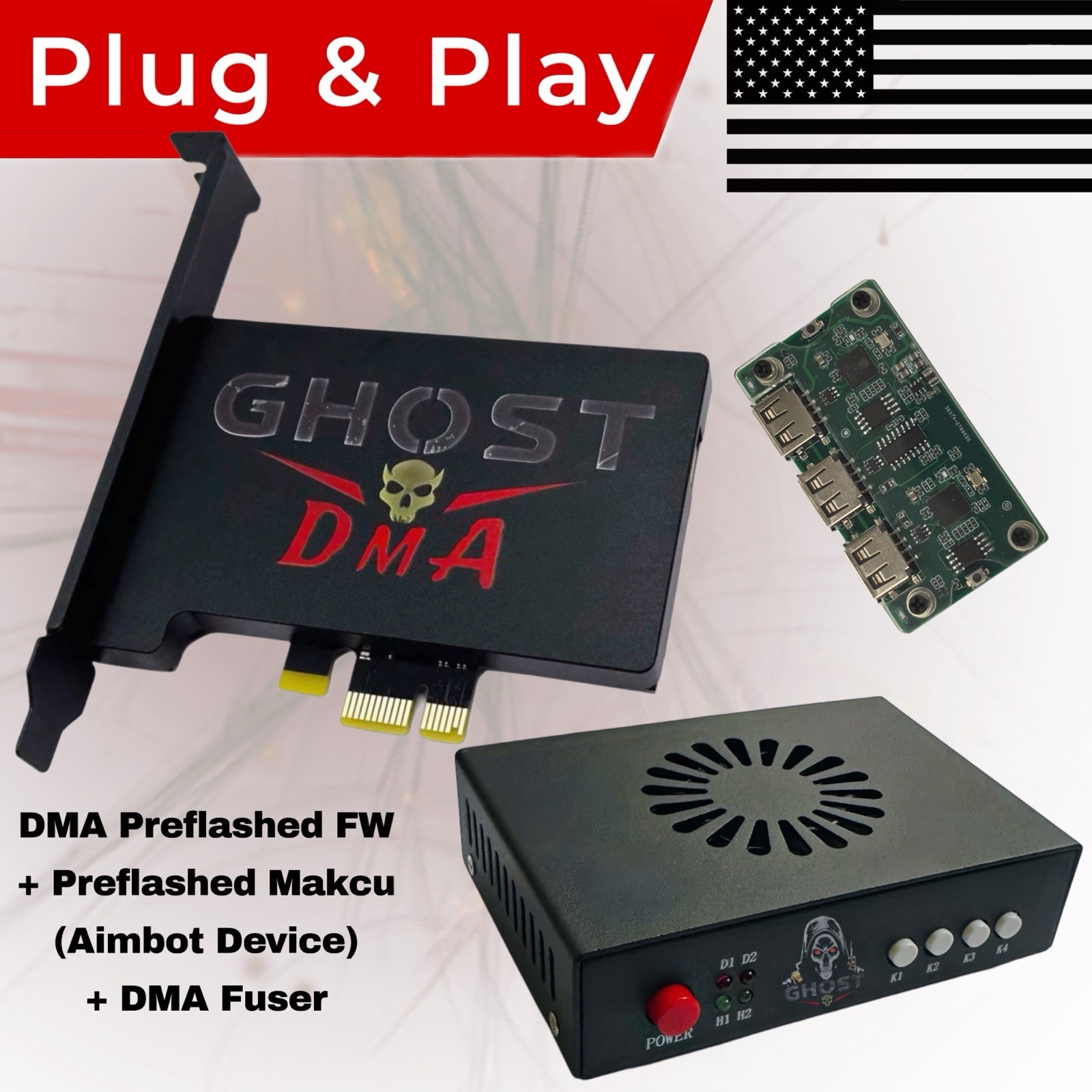 PC CHEATING KIT BUNDLE - HDMI DMA Fuser - Makcu - 75t DMA Card - VGK FW 🇺🇸