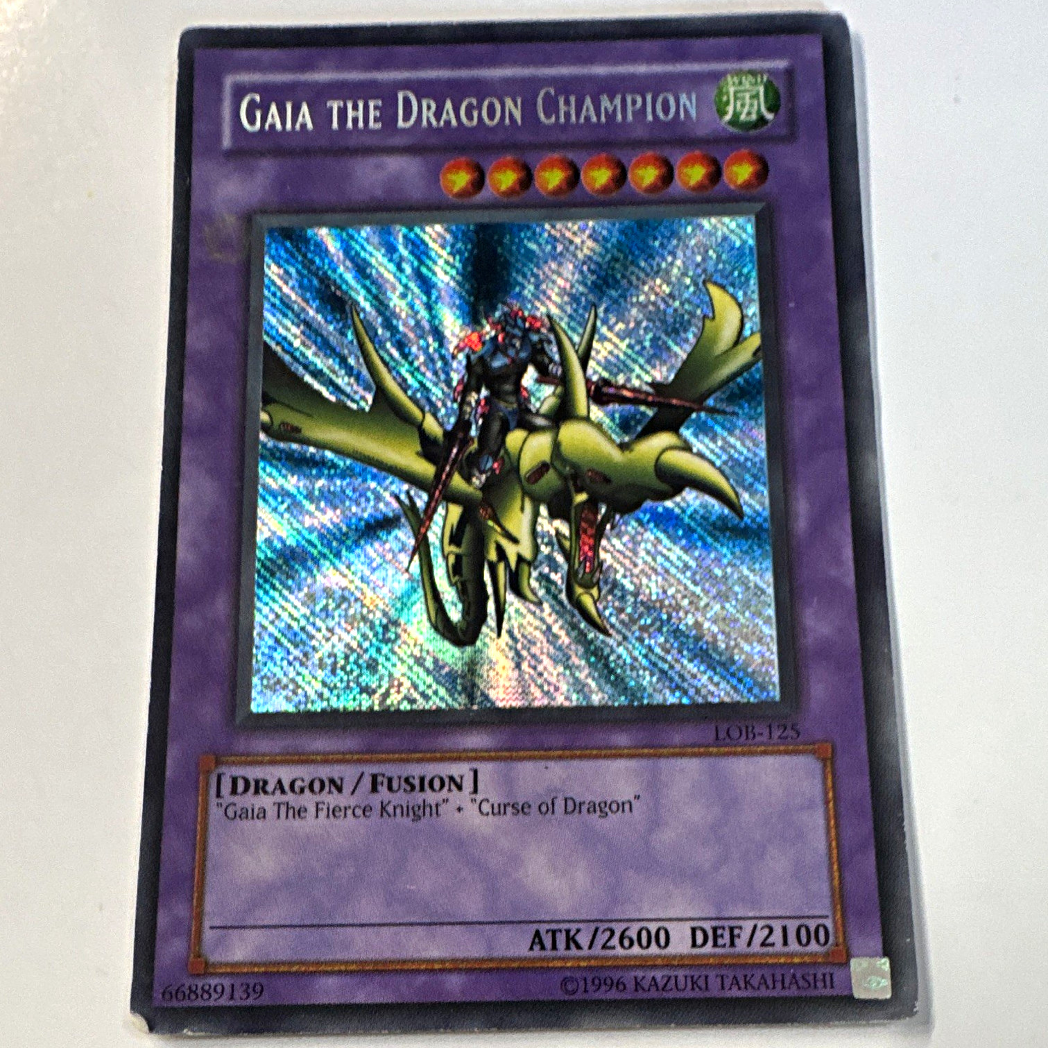 Konami Yugioh Gaia the Dragon Champion LOB-125 Secret Rare Holo Unlimited Konami Yugioh Gaia the Dragon Champion LOB-125 Secret Rare Holo Unlimited