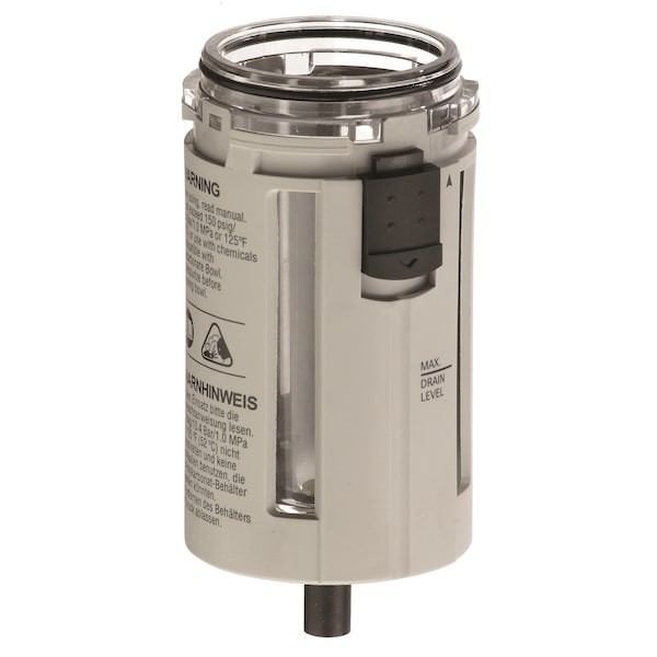 Aro 104320 Poly Bowl, Manual Drain,104320