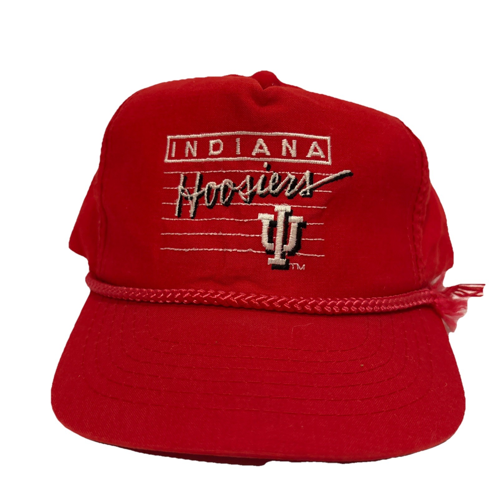 Vintage Indiana Hoosiers Script Red SnapBack Trucker Hat & Rope Youngan Vintage Indiana Hoosiers Script Red SnapBack Trucker Hat & Rope Youngan