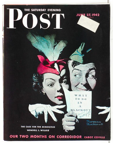 1942 Saturday Evening Post Cover Norman Rockwell Willie Gillis Theater Blackout 1942 Saturday Evening Post Cover Norman Rockwell Willie Gillis Theater Blackout