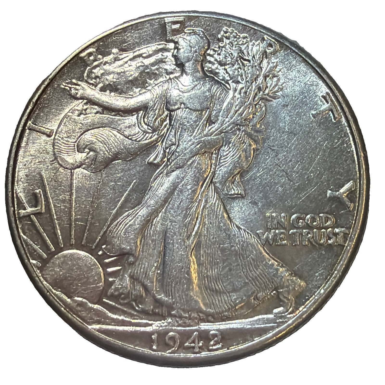 1942-P 50C Walking Liberty Half Dollar AU/BU