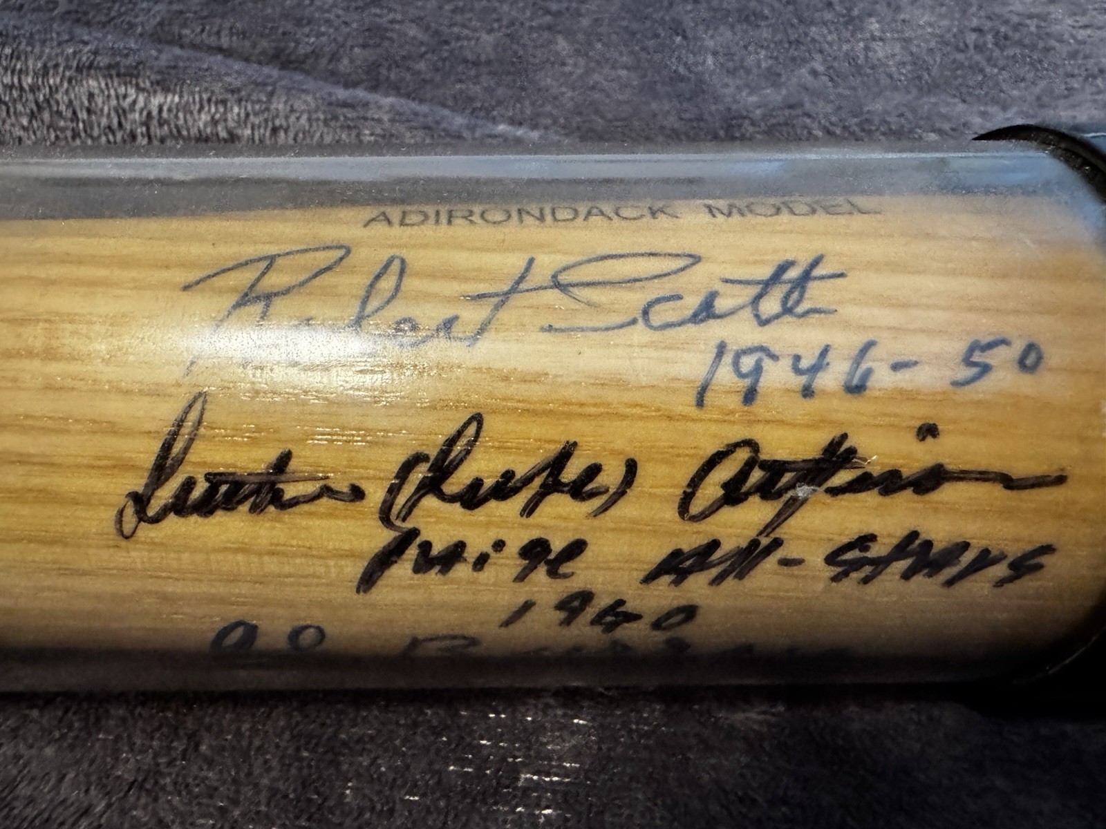 Negro Leagues Signed Baseball Bat Robert Scott Carl Long Atkinson Durham 2004