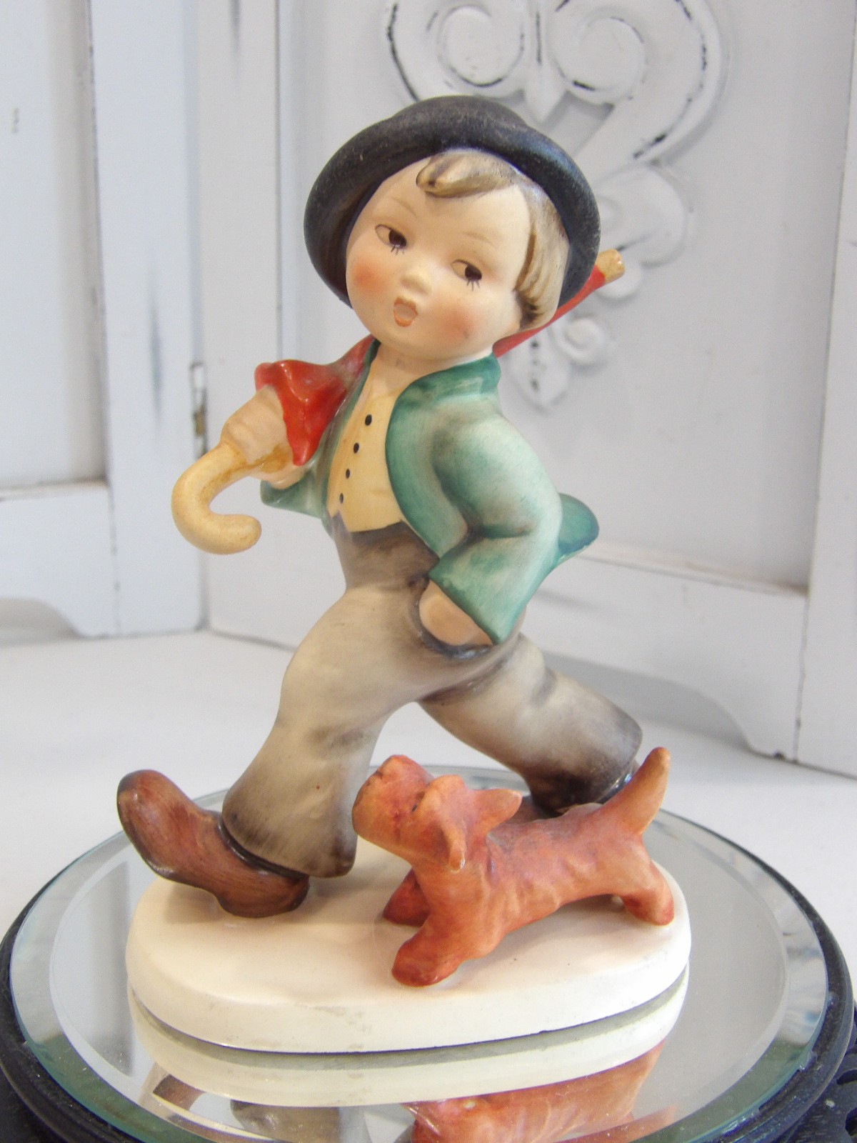1950\'s Hummel Goebel W. Germany Figurine #167A~Strolling Along~TMK2~Boy & Dog