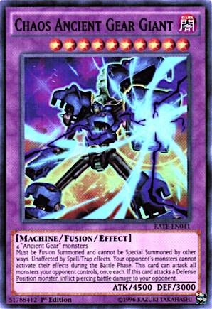 Yugioh Chaos Ancient Gear Giant 1st Edition Super Rare RATE-EN041 NM Yugioh Chaos Ancient Gear Giant 1st Edition Super Rare RATE-EN041 NM