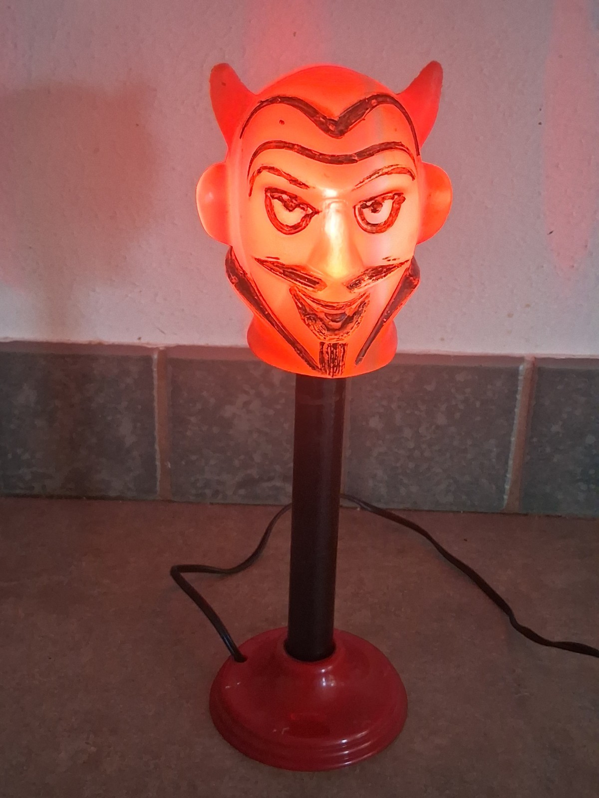 Rare Vintage Halloween Spook O Lites Devil Blow Mold Candlestick Light Peerless Rare Vintage Halloween Spook O Lites Devil Blow Mold Candlestick Light Peerless