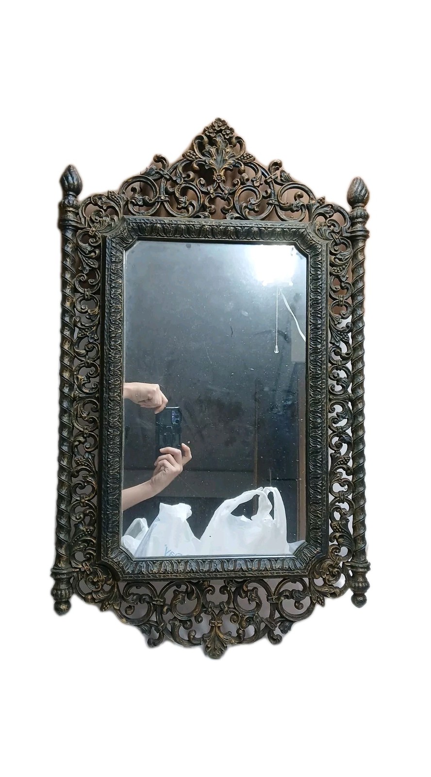 Vtg Ornate Gothic Medieval Dungeon Wall Mirror 33” X 19” Homco USA 2041 Vtg Ornate Gothic Medieval Dungeon Wall Mirror 33” X 19” Homco USA 2041