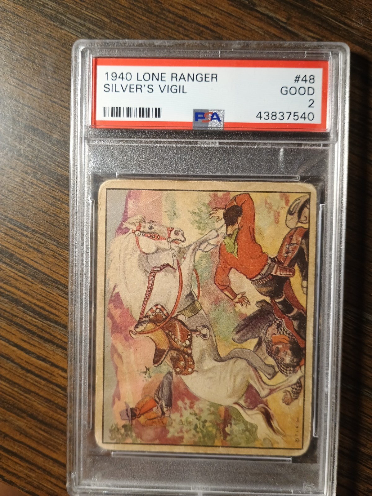 1940 Gum Inc. Lone Ranger #48 Silver's Vigil PSA 2 1940 Gum Inc. Lone Ranger #48 Silver's Vigil PSA 2