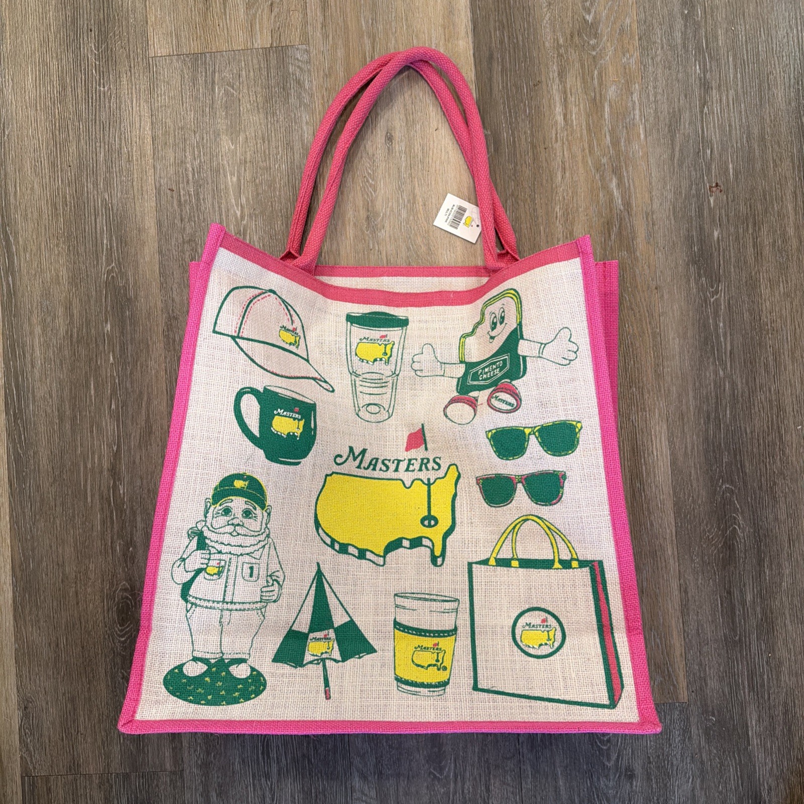 RARE 2026 Masters Limited Pink Tote Bag Pink Green Yellow Gnome Golf PGA Augusta RARE 2026 Masters Limited Pink Tote Bag Pink Green Yellow Gnome Golf PGA Augusta