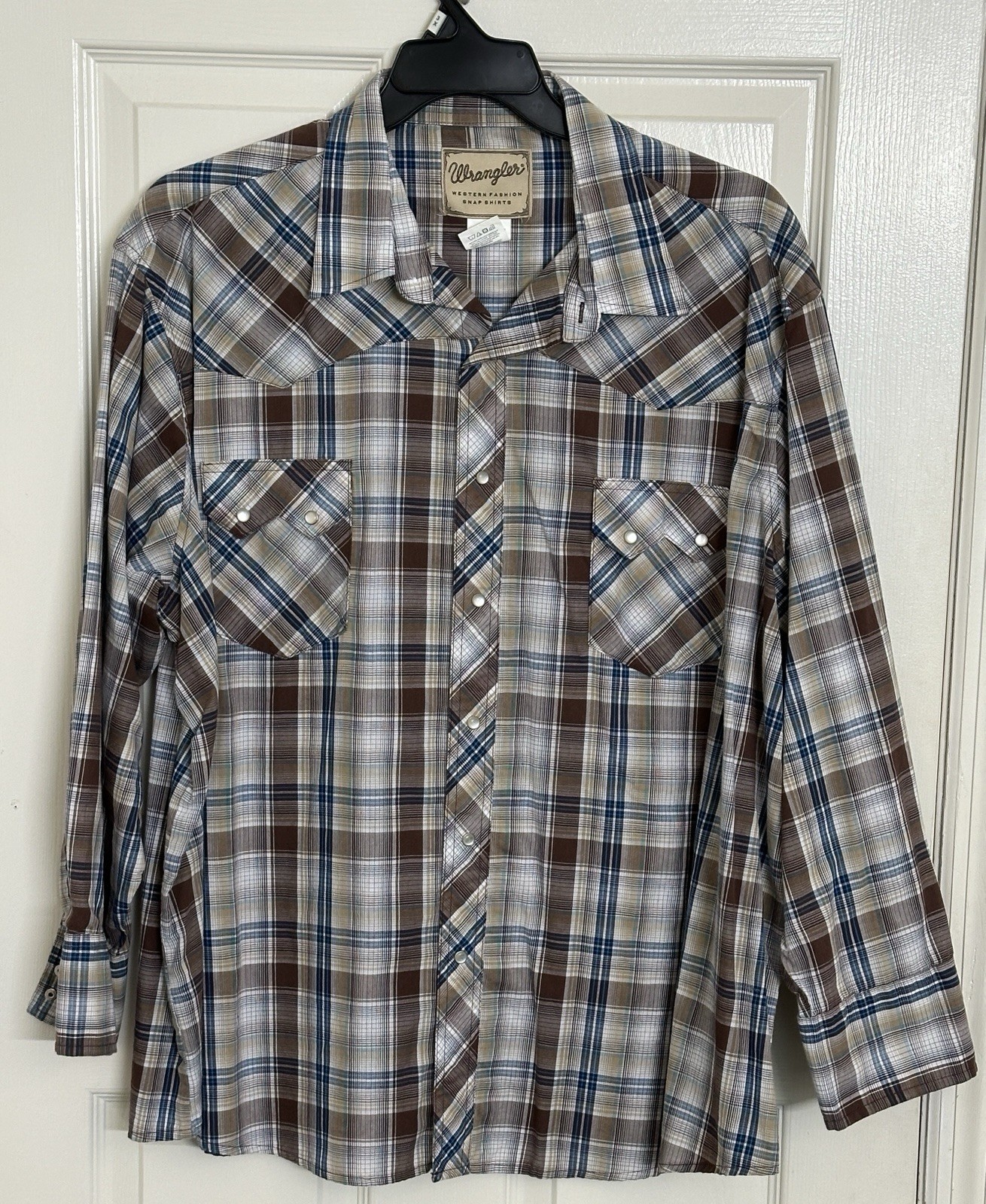 NWOT Wrangler Western Fashion Snap Shirt 3XL-Long Sleeves Brown