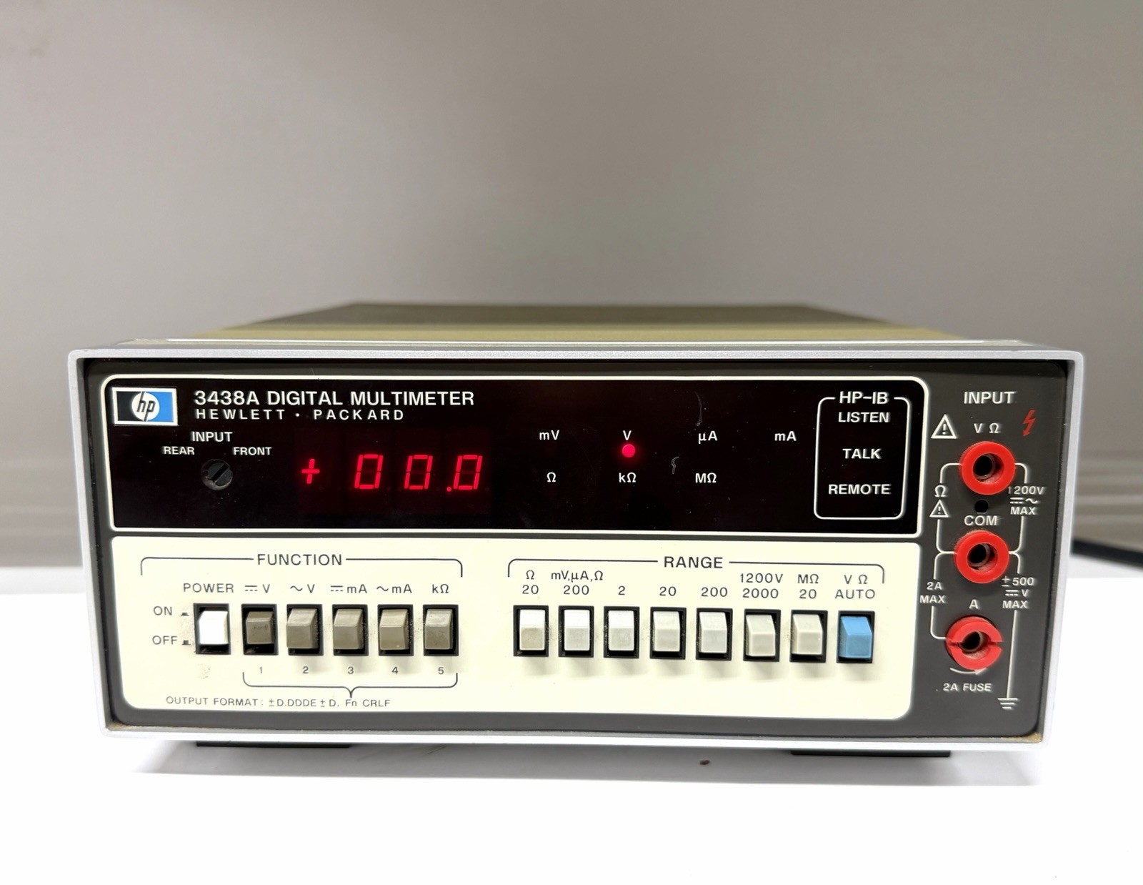 Hewlett Packard HP 3438A Digital Multimeter - Vintage Very Good Condition Hewlett Packard HP 3438A Digital Multimeter - Vintage Very Good Condition