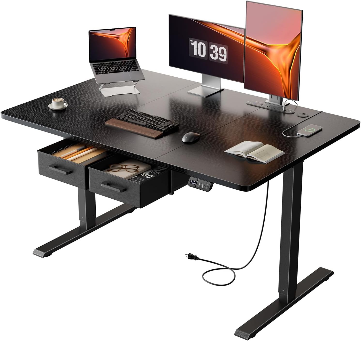 Electric Standing Desk with Drawers , Stand Up Desk with Outlet, Adjustable Desk Electric Standing Desk with Drawers , Stand Up Desk with Outlet, Adjustable Desk