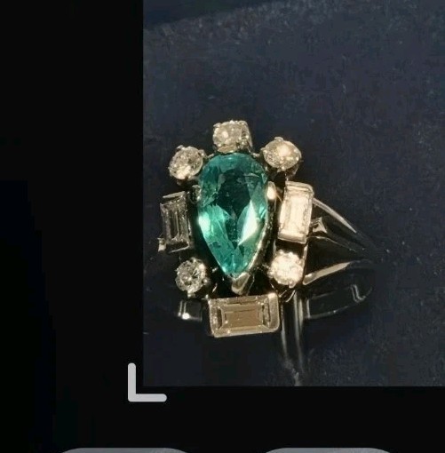 Estate Colombian Emerald 3ct Old Cut Diamond 1cttw Ring in 14K White Gold Size 7 Estate Colombian Emerald 3ct Old Cut Diamond 1cttw Ring in 14K White Gold Size 7
