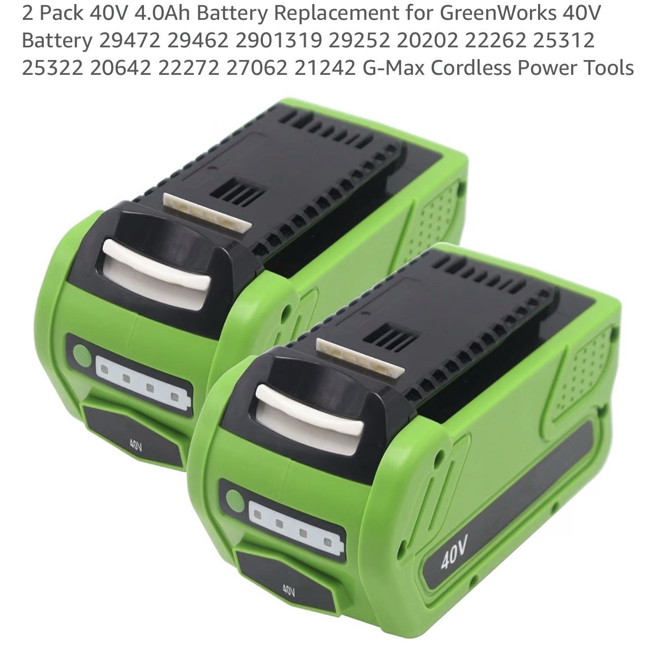 2 Pack 40V 4.0ah Battery Replacement For G-Max