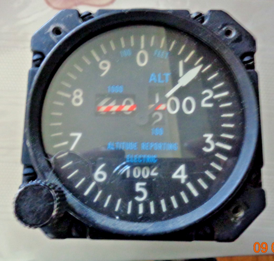 Vintage Jet Aviation Altimeter - Certified to 20,000 Ft. Vintage Jet Aviation Altimeter - Certified to 20,000 Ft.