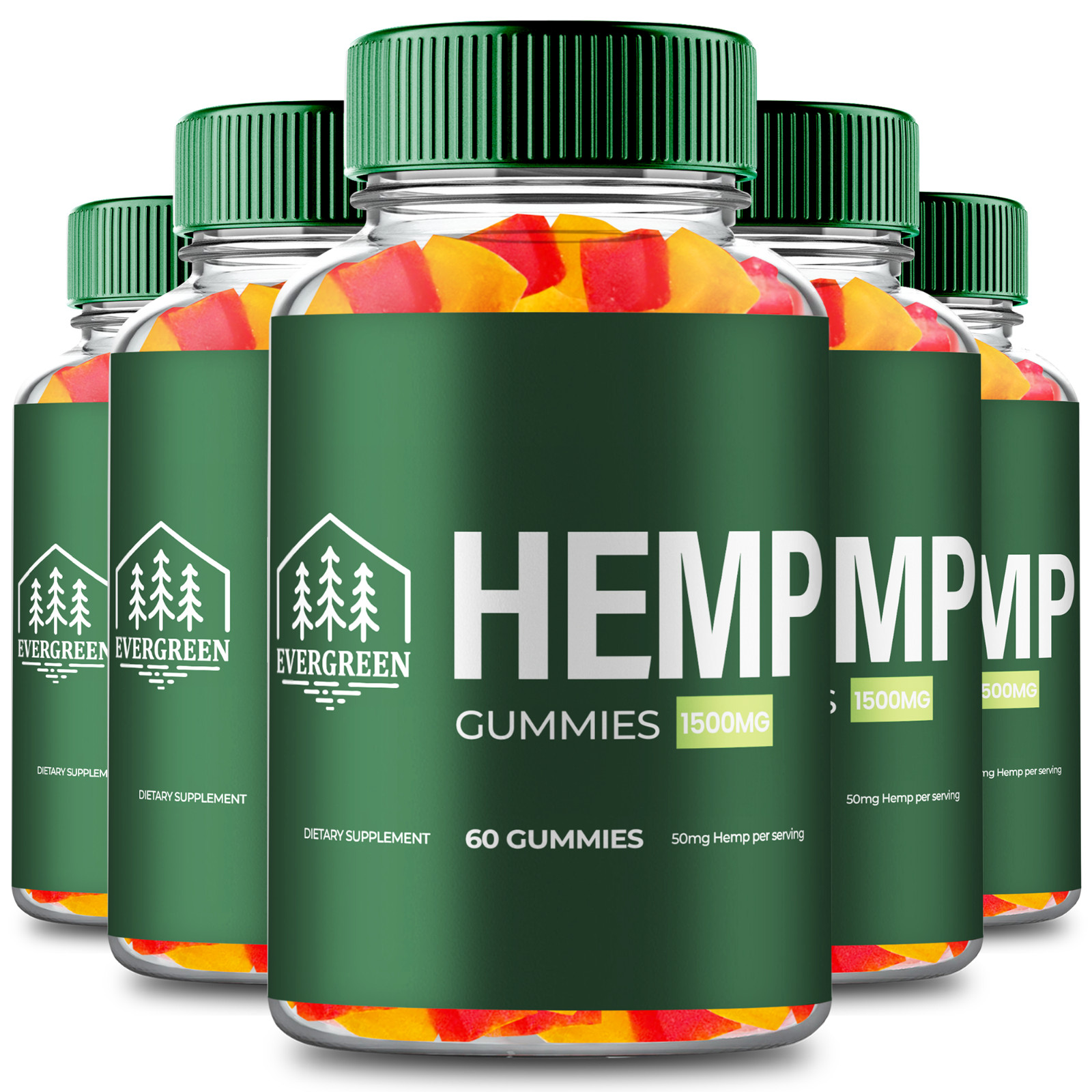 (5 Pack) Evergreen Gummies, Ever Green Natural Health & Wellness Support Gummy (5 Pack) Evergreen Gummies, Ever Green Natural Health & Wellness Support Gummy