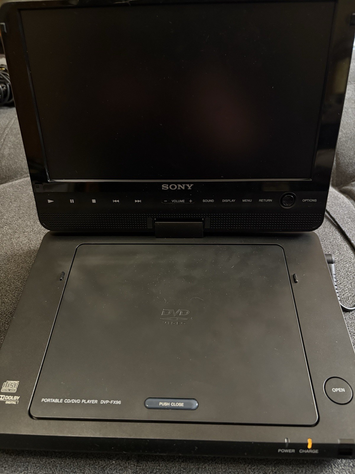 Sony DVP-FX96 Portable DVD Player 9” Rotating Screen Tested & Working No Remote Sony DVP-FX96 Portable DVD Player 9” Rotating Screen Tested & Working No Remote