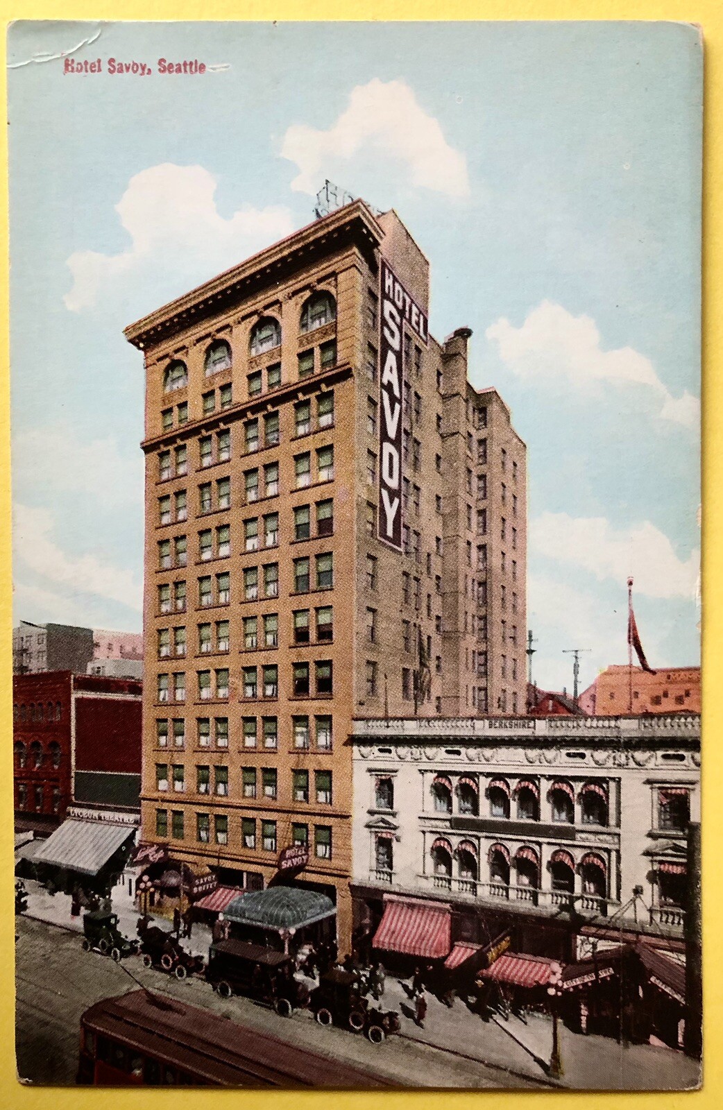 Vintage Postcard 1920s Photo Hotel Savoy Building View Seattle Washington Vintage Postcard 1920s Photo Hotel Savoy Building View Seattle Washington