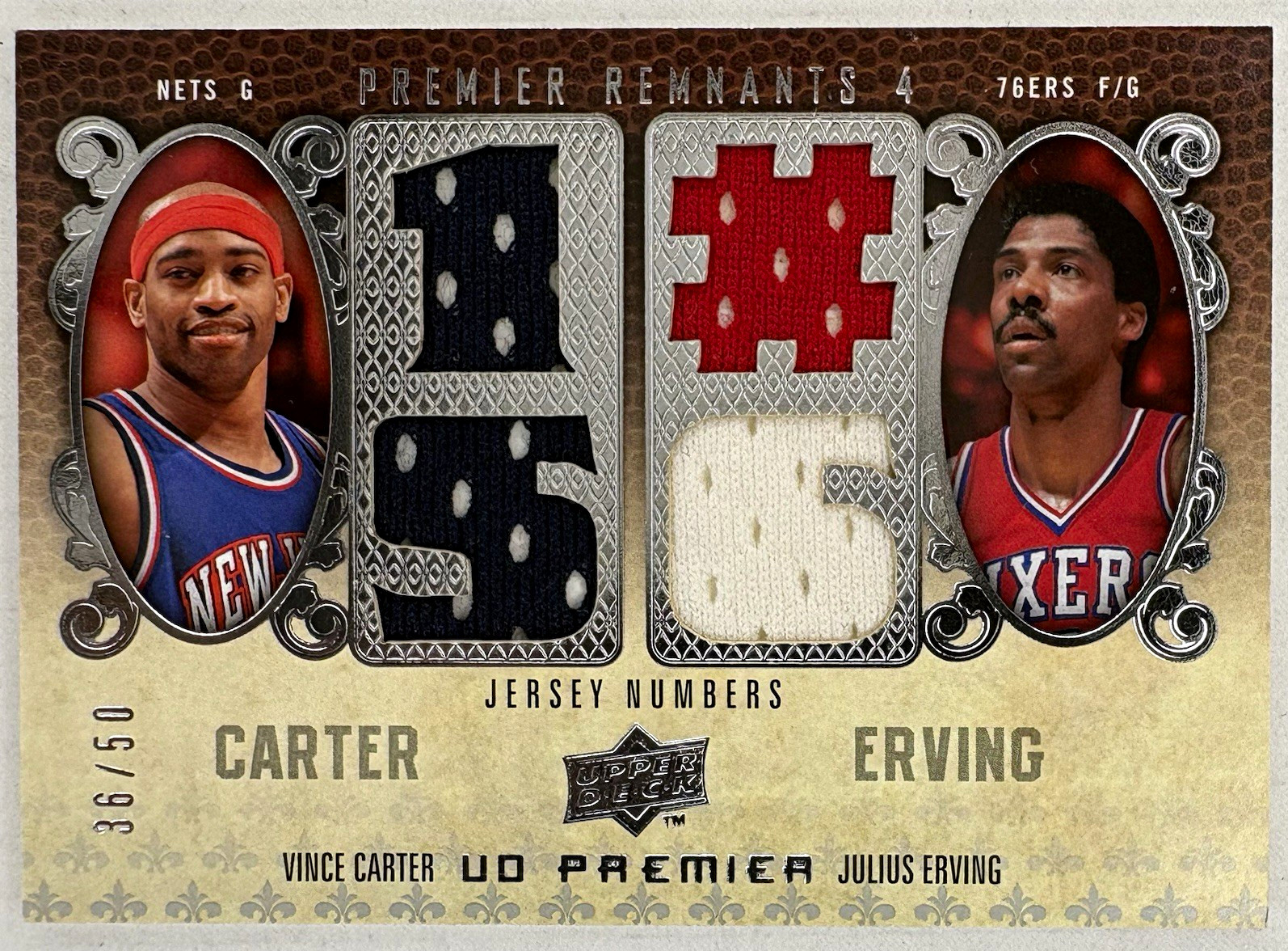 2008-09 Upper Deck UD Premier - Carter/Erving Premier Remnants 4 /50 #PR4-EC 