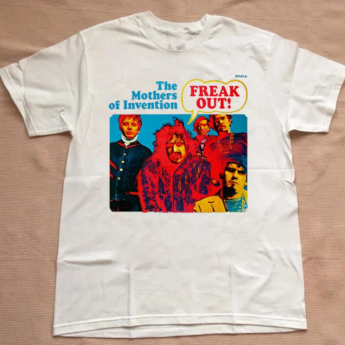 Vtg Frank Zappa And The Mothers Of Invention Freak Out Cotton White Shirt
