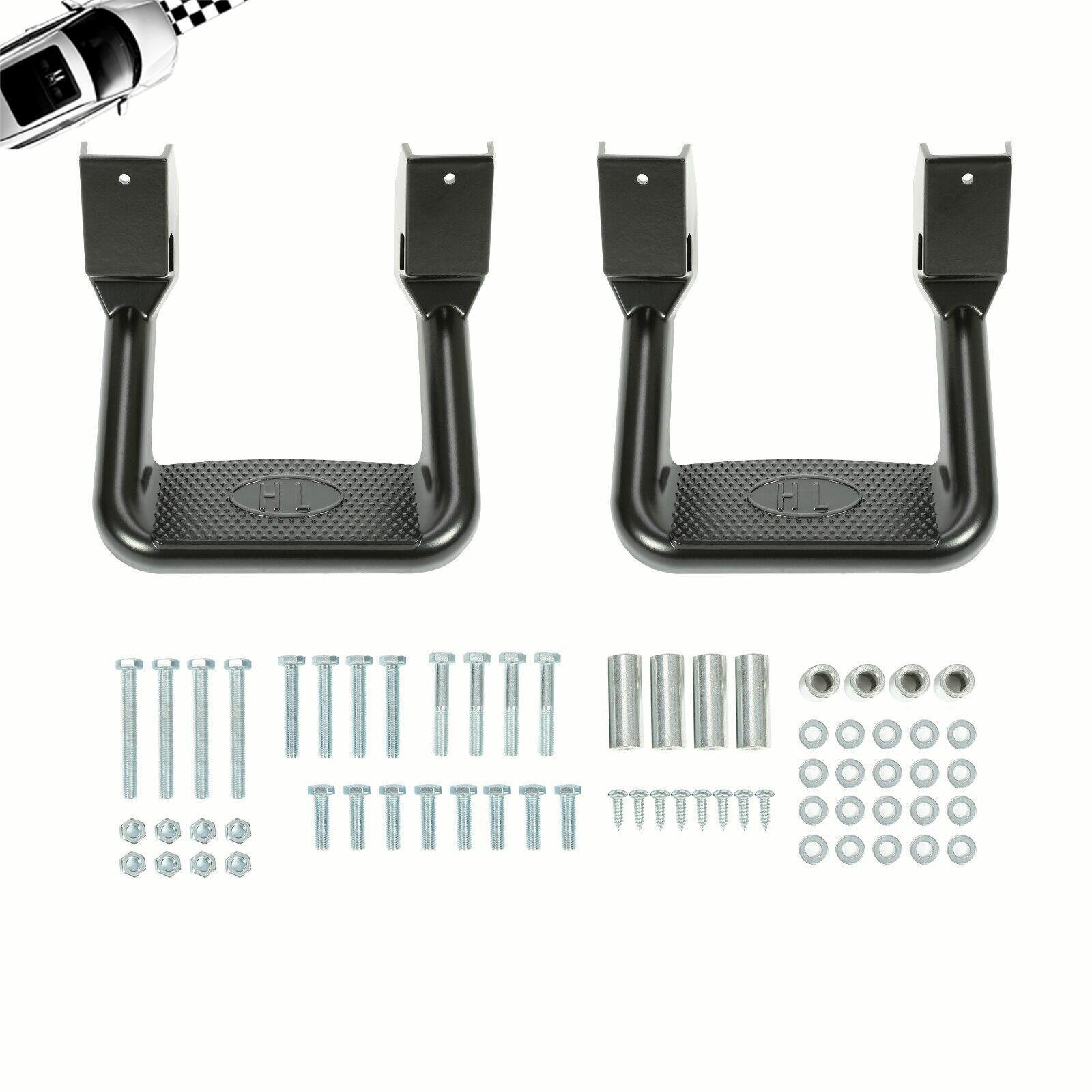 For Truck/SUV/Pickup Universal Truck Side Step Nerf Bars Black Aluminum Pair