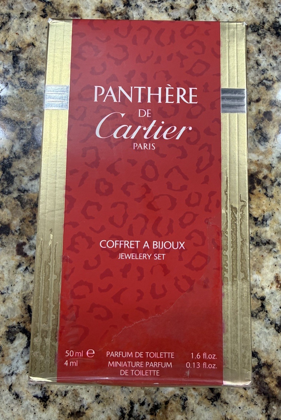 Rare Panthère de Cartier Coffret A Bijoux Jewelry Box Perfume Set 50ml & 4ml