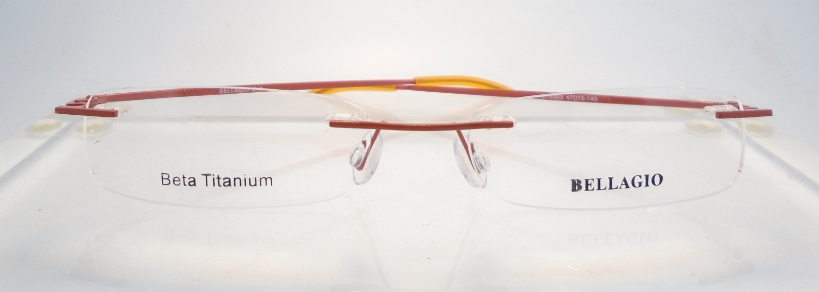 Bellagio BT 2003 C10 47-15 Orange Rimless Eyeglass Frames Glasses Eyewear Bellagio BT 2003 C10 47-15 Orange Rimless Eyeglass Frames Glasses Eyewear