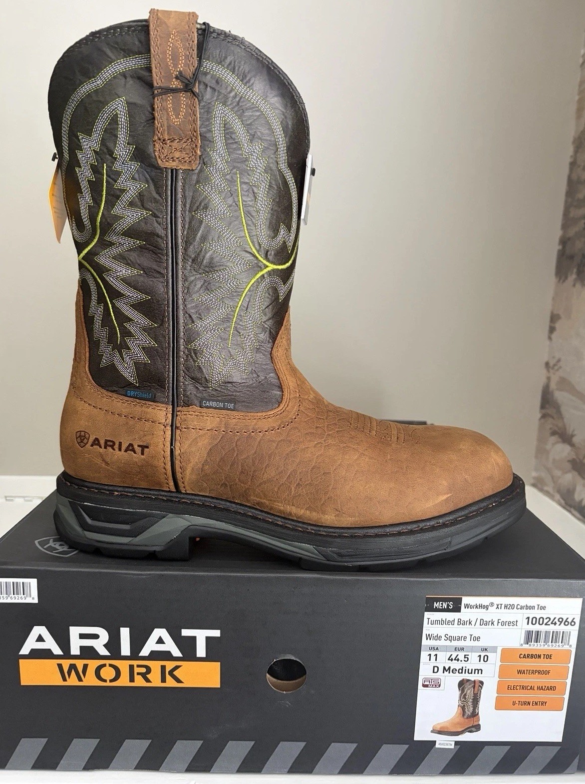 Ariat Men’s Workhog XT H2O carbon Toe Waterproof Boots Size 11D Ariat Men’s Workhog XT H2O carbon Toe Waterproof Boots Size 11D