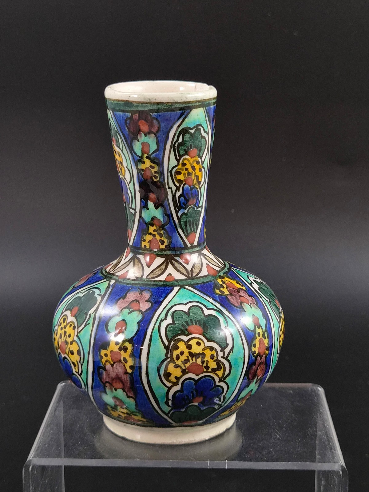 Antique Ottoman Kütahya Stonepaste Bottle Vase, 19th Century