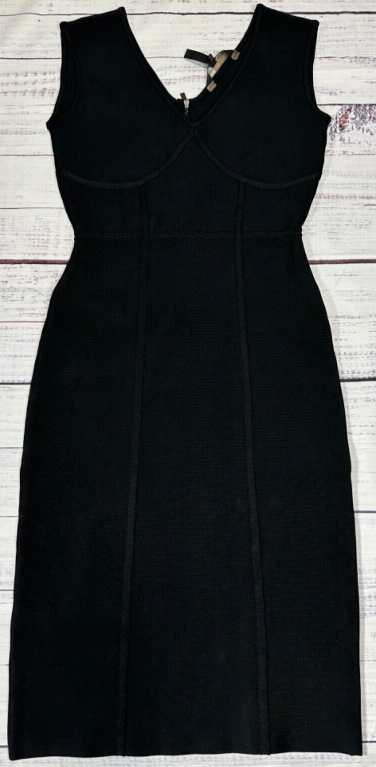BCBGMaxazria Womens Loribel Sheath Tank Dress Small Black Back Zip Rayon Blend