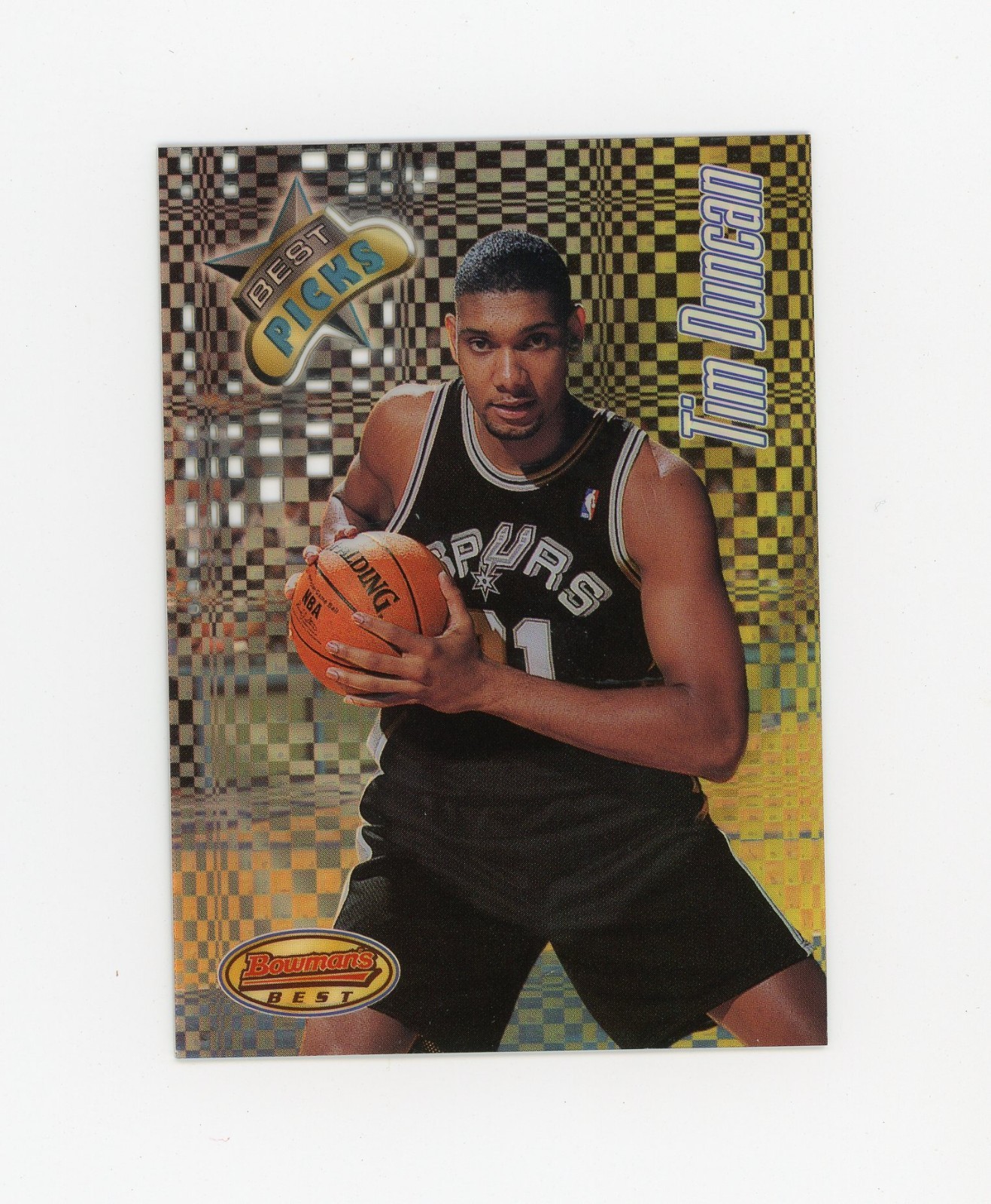 1997-98 Bowman\'s Best Best Picks RC Tim Duncan #BP8 Refractor Rookie Spurs