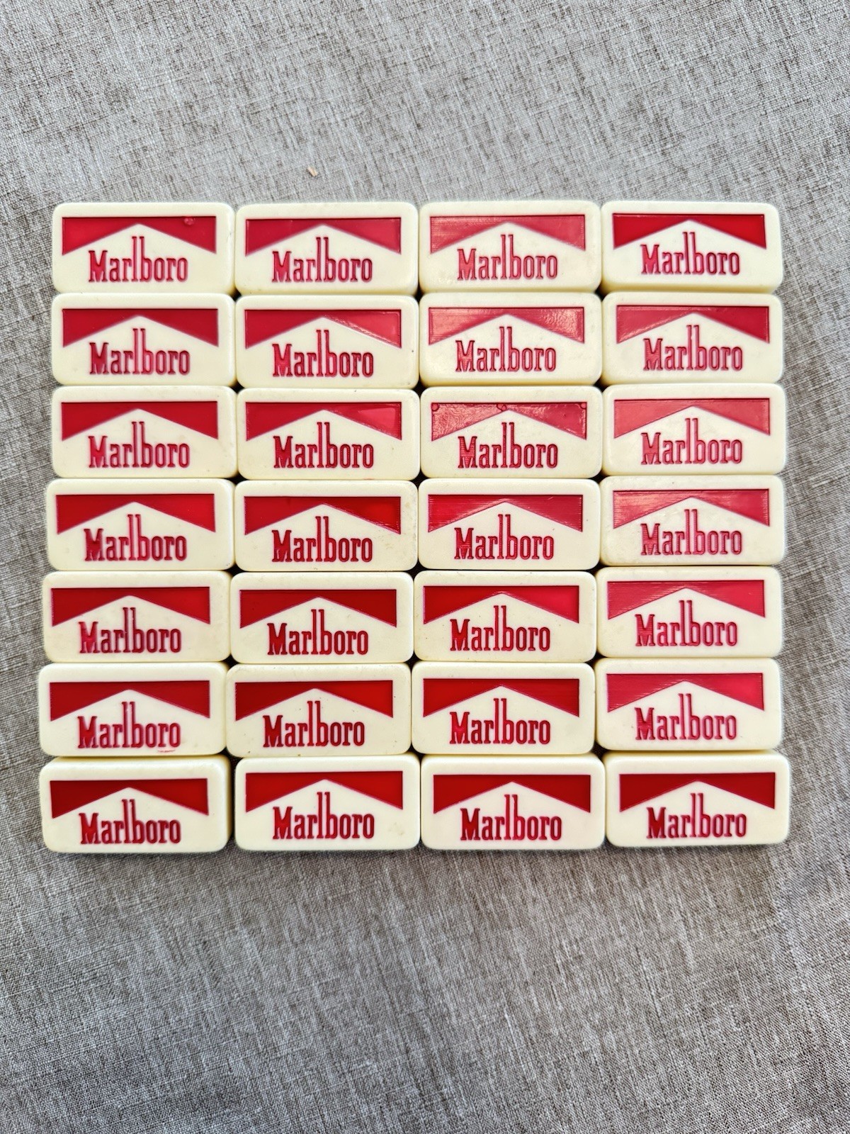 Marlboro Professional Extra Thick Dominoes Complete 28 Piece Set Advertising