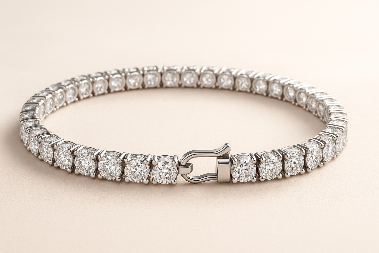 Authentic 7 Carat Treated Real Diamond Bracelet – Solid 14K White Gold