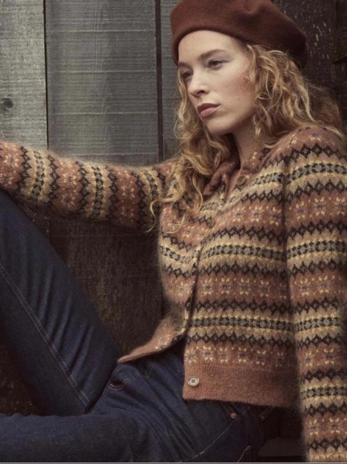 New Dôen Natia Cardigan Galway Fair Isle Size Small