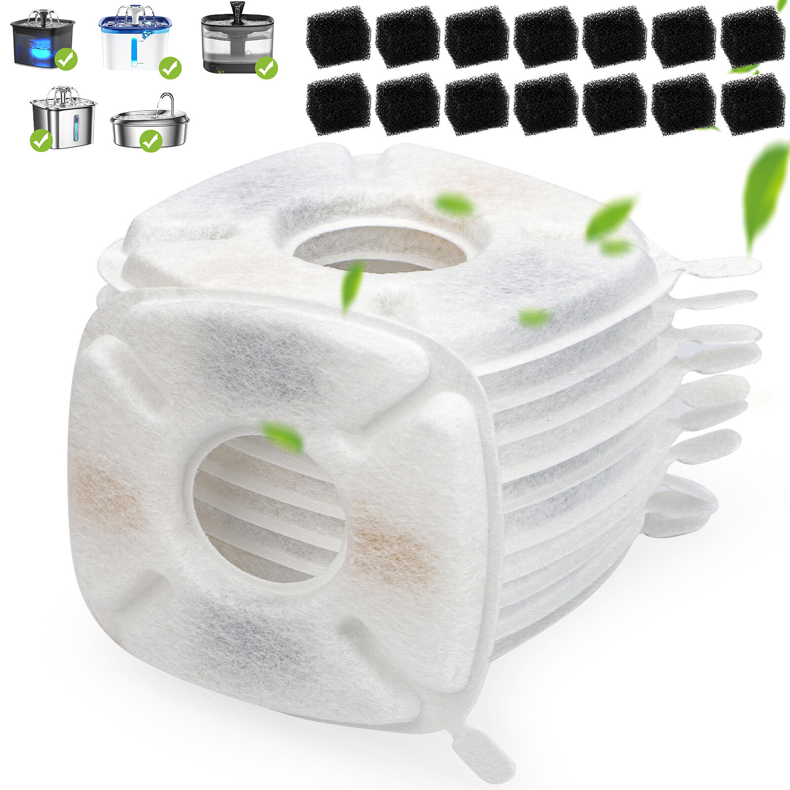 28PCS Pet Cat&Dog Replacement Filters Fits for Veken 95/ 67/135oz Water Fountain