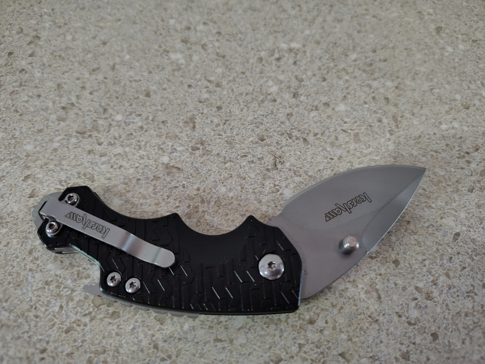 Kershaw 7CR13 3800 Black Folding Pocket Knife Textured Handle Kershaw 7CR13 3800 Black Folding Pocket Knife Textured Handle