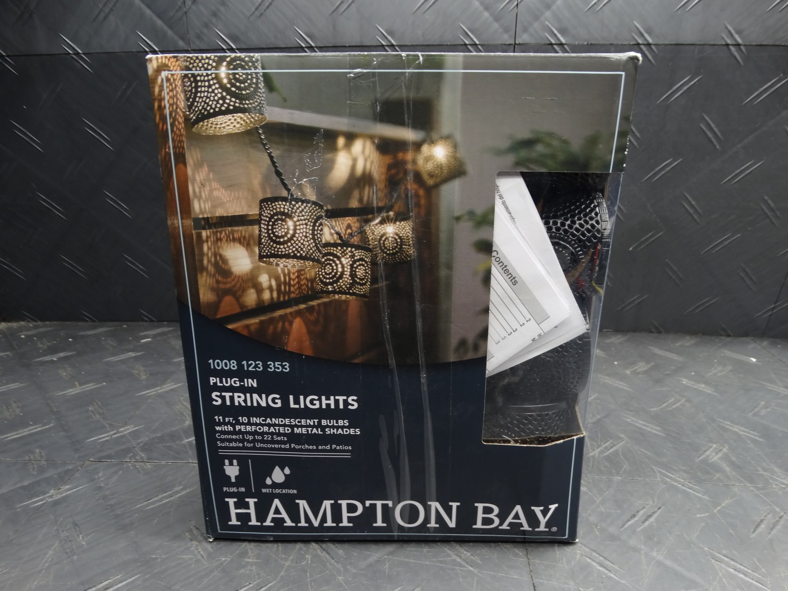Hampton Bay 10-Light 11 ft In/Outdoor Plug-In Mini Perforated Metal String Light Hampton Bay 10-Light 11 ft In/Outdoor Plug-In Mini Perforated Metal String Light