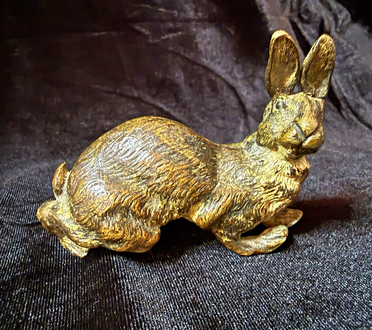 MUSEUM Antique Austrian Vienna Cold Painted Bronze Hare Rabbit Blodgett Estate