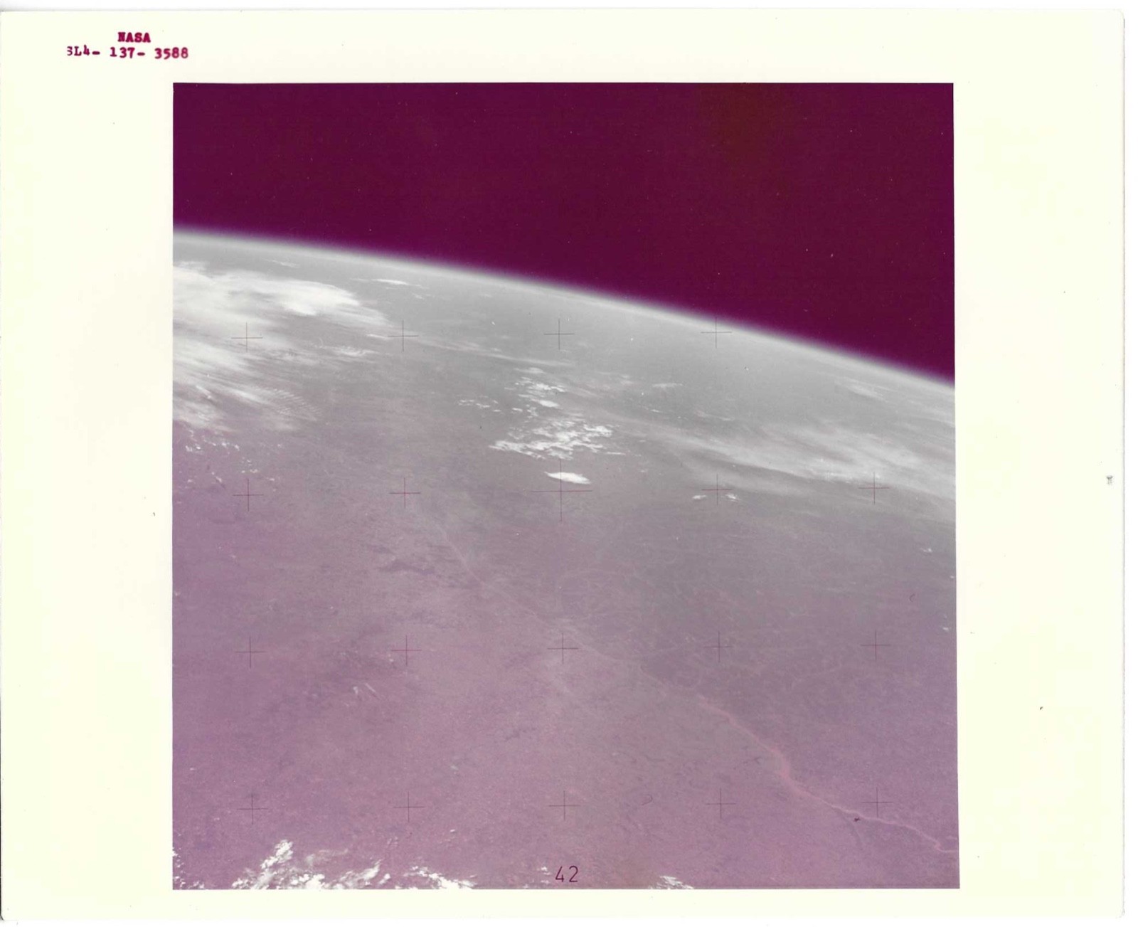 Original NASA Skylab 4 Earth Print Type II Red Letter Photo