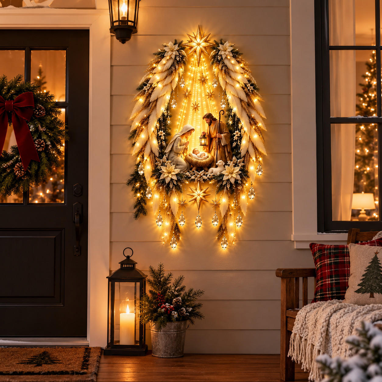 Lighted Nativity Wall Decor, Bethlehem Star of Faith, 2026 New LED Christmas