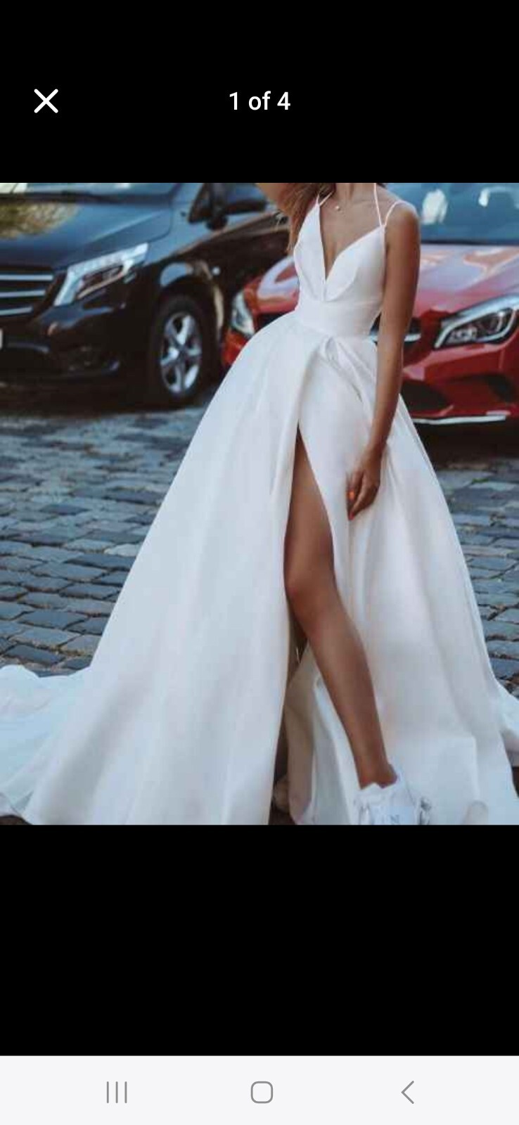 A-Line/Princess Satin Ruffles V-neck Sleeveless Sweep/Brush Train Wedding Dresse A-Line/Princess Satin Ruffles V-neck Sleeveless Sweep/Brush Train Wedding Dresse