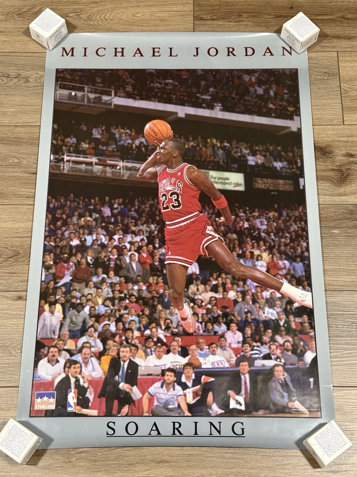 Vintage 1988 Michael Jordan Soaring Chicago Bulls Starline Poster 34.5\ Vintage 1988 Michael Jordan Soaring Chicago Bulls Starline Poster 34.5\